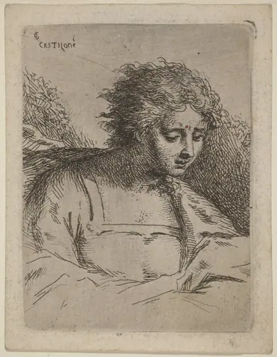 Half-Length Figure Reading