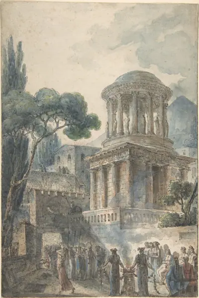 Ancient Scene with a Funeral Ceremony for an Actor
