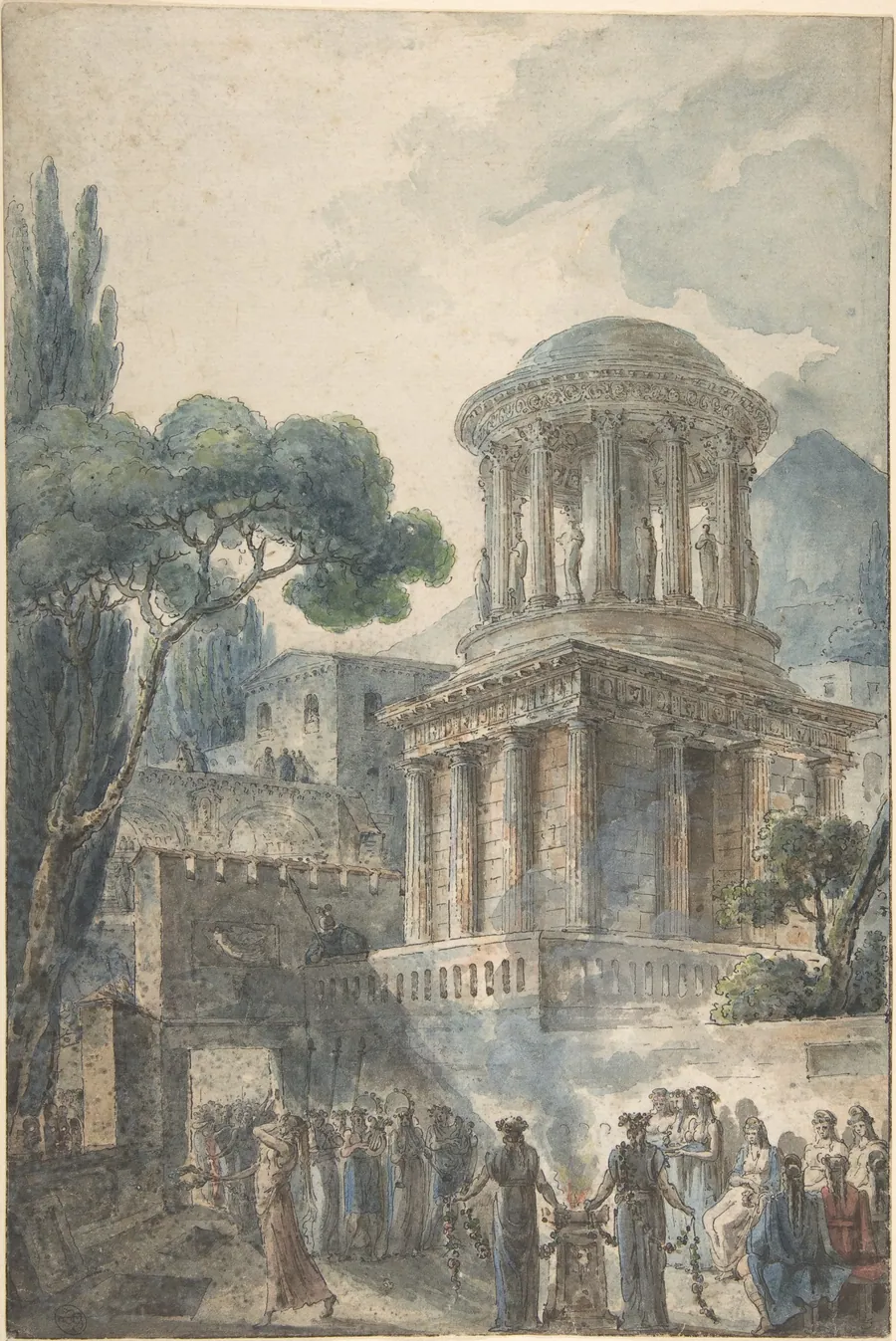 Ancient Scene with a Funeral Ceremony for an Actor by Louis Félix de La Rue