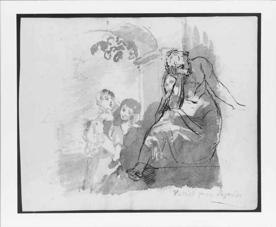 After Reynolds; Mother and Three Children; Draped Figure Studies (from Sketchbook) by Thomas Sully