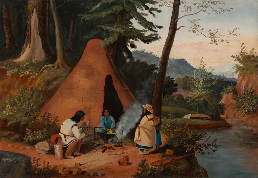 Indians Cooking Maize by American 19th Century