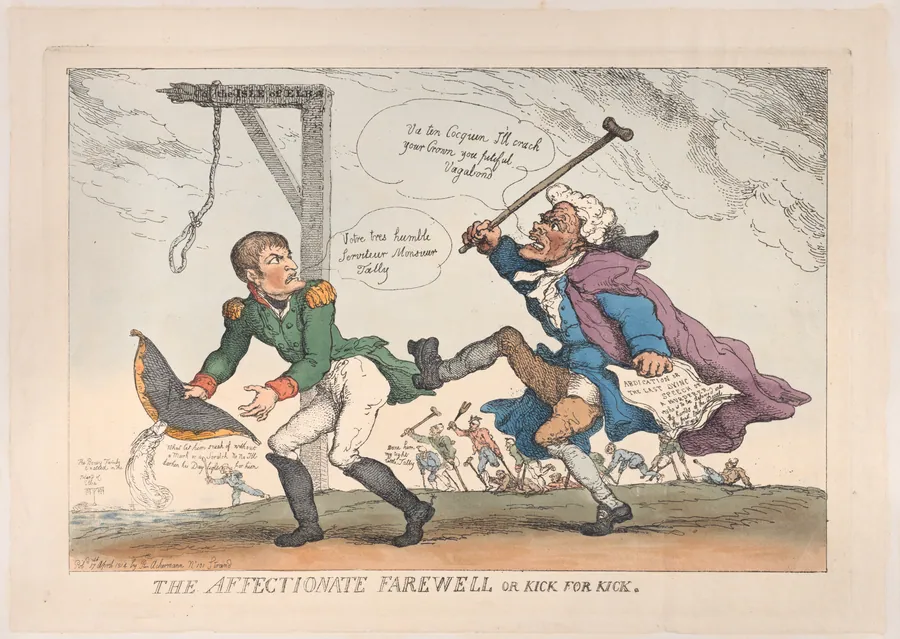 The Affectionate Farewell, or Kick for Kick by Rudolph Ackermann, London