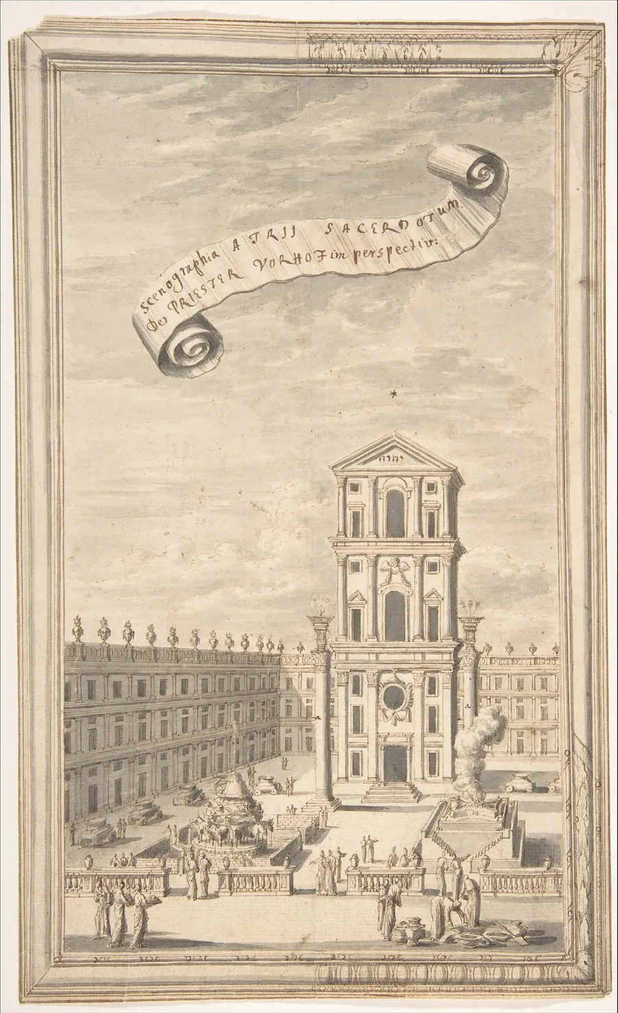 The Sacerdotal Atrium in Perspective by Johann Melchior Füssli