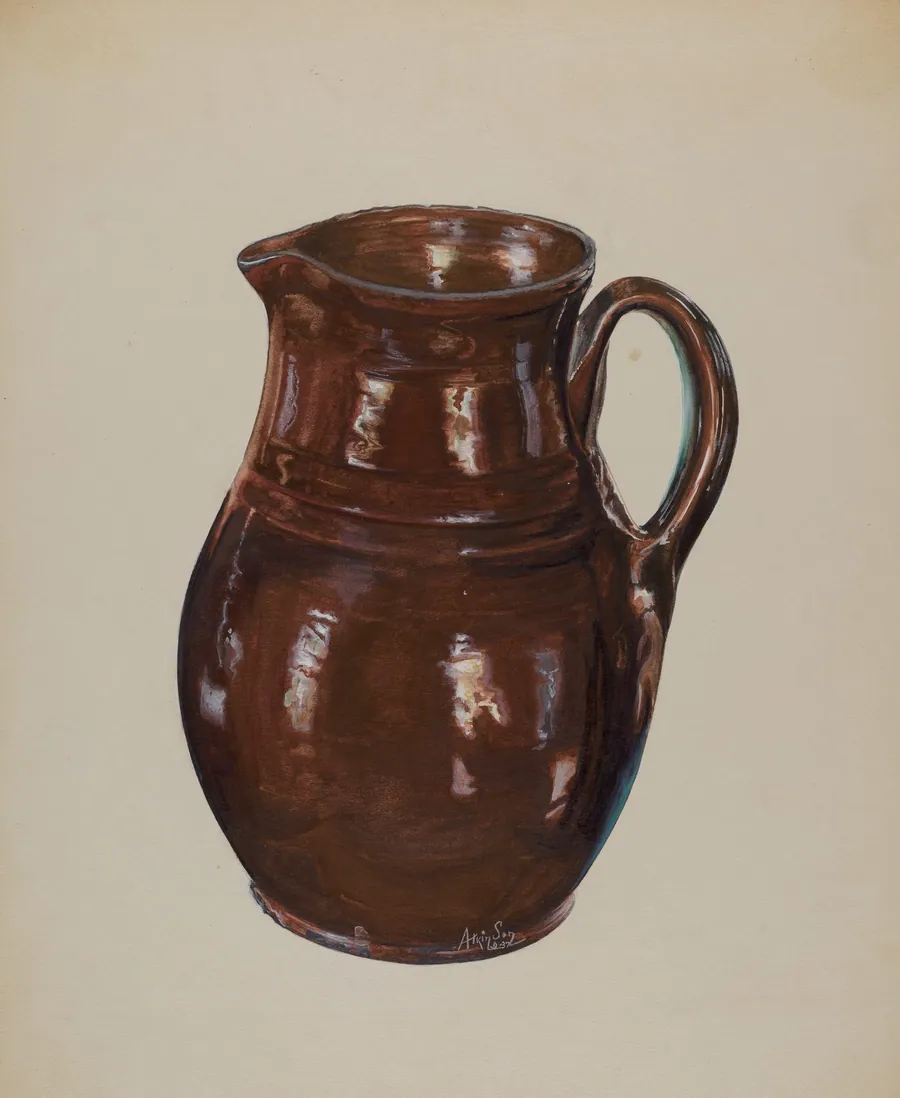 Economy Redware Pitcher by Ralph Atkinson