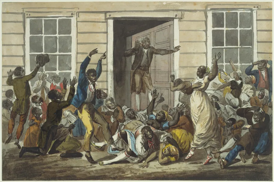 Black Methodists Holding a Prayer Meeting by Pavel Petrovich Svinin