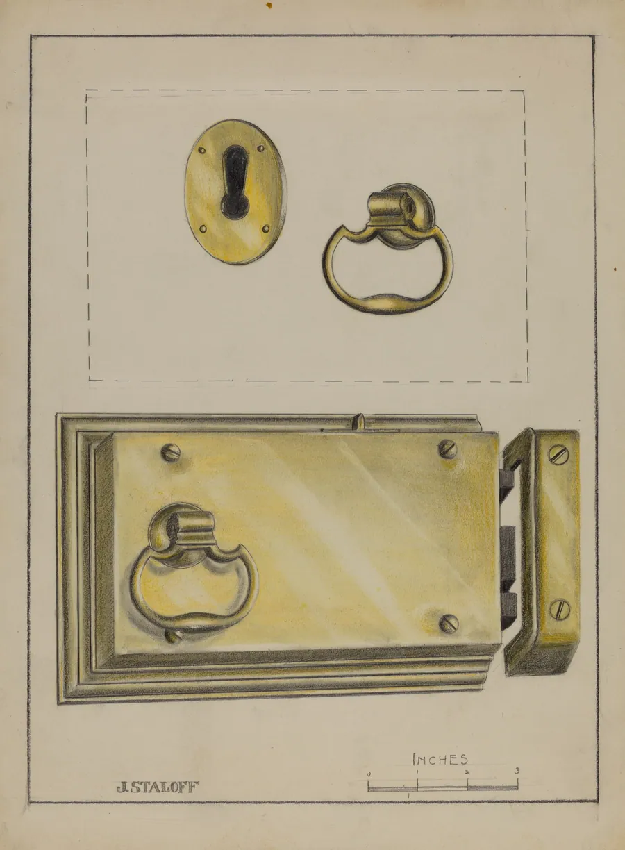 Lock Handle and Key Plate by Jack Staloff