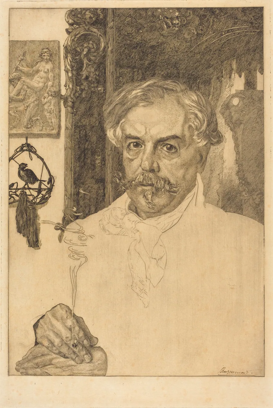 Edmond de Goncourt by Félix Bracquemond