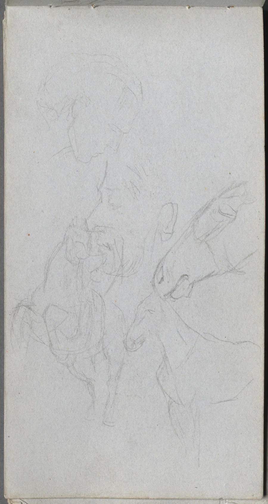 Sketchbook, page 90: Study of Horses, Profiles by Ernest Meissonier