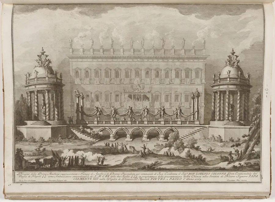 The Prima Macchina for the Chinea of 1763: The Temples of Apollo and Diana by Giuseppe Vasi
