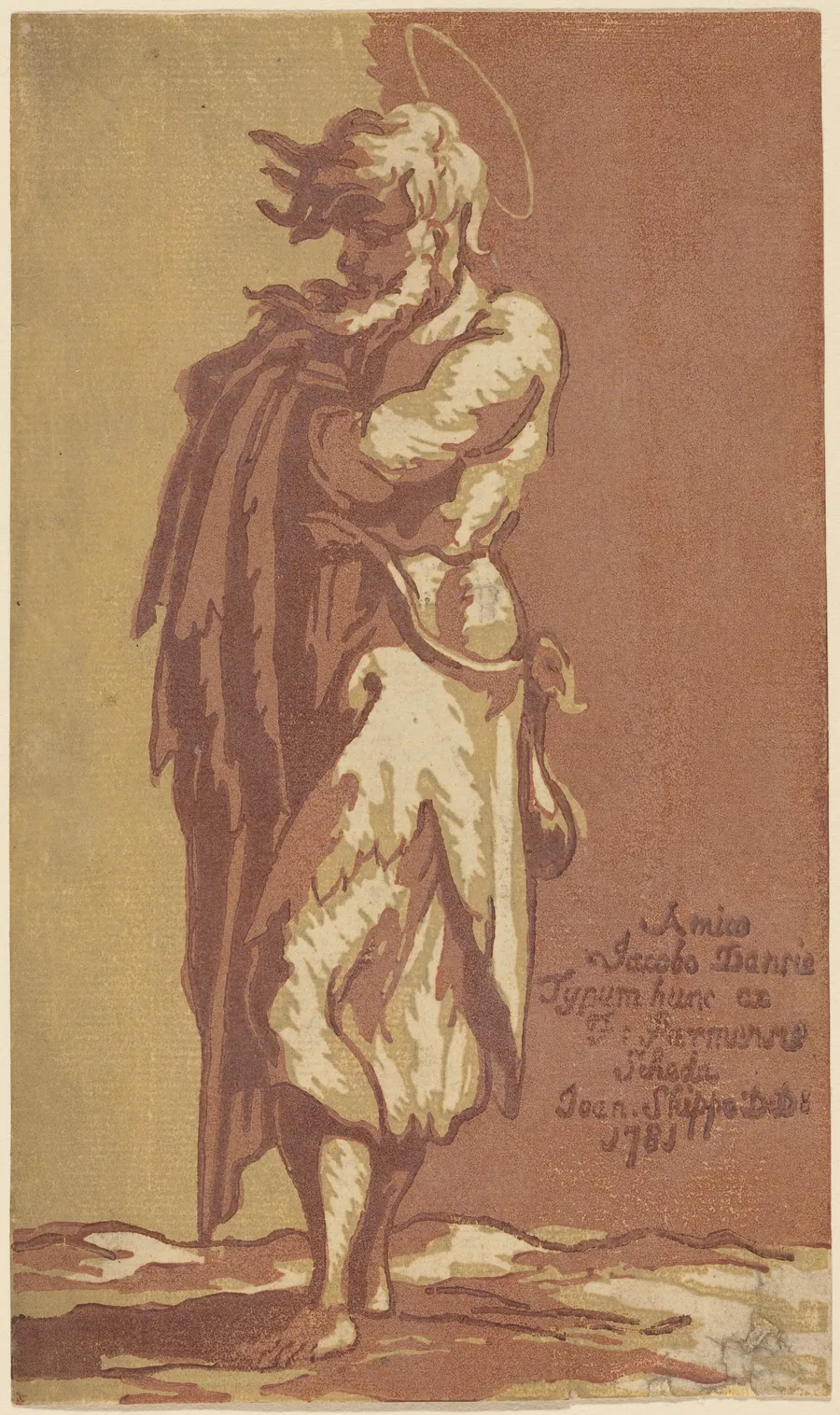 Male Saint Standing, with Folded Arms, Facing to the Left by John Skippe