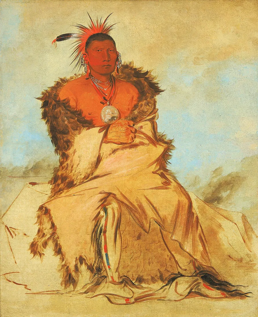 Loo-rá-wée-re-coo, Bird that Goes to War, a Tapage Pawnee by George Catlin, born Wilkes-Barre, PA 1796-died Jersey City, NJ 1872