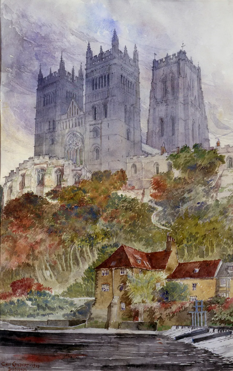Durham Cathedral, England by Cass Gilbert, born Zanesville, OH 1858-died Brockenhurst, England 1934