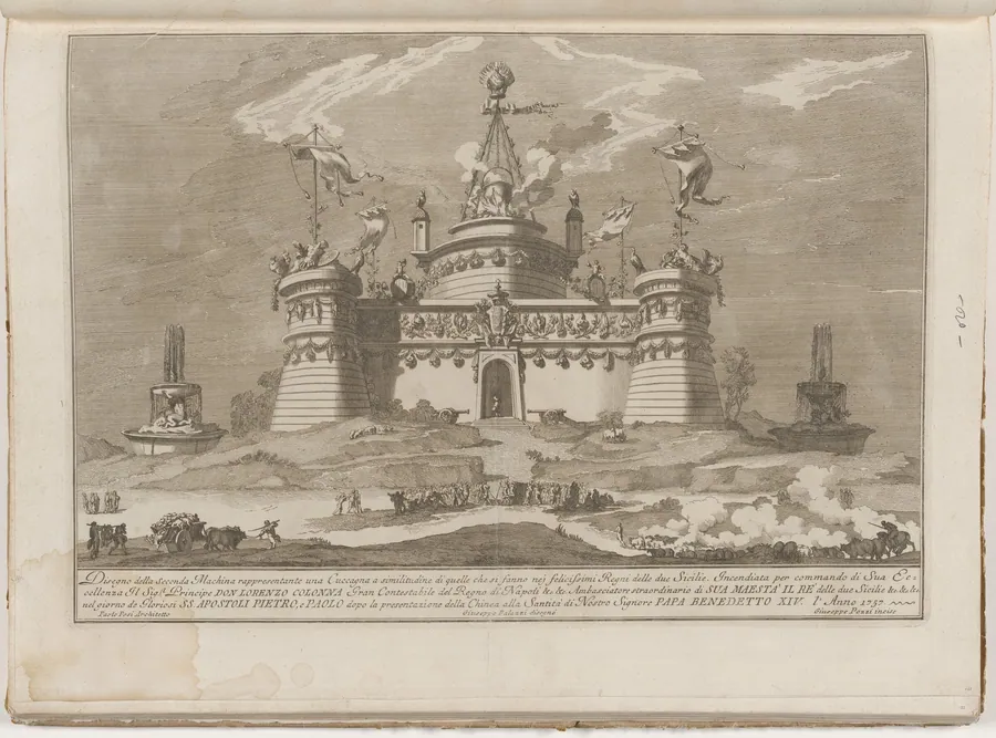 The Seconda Macchina for the Chinea of 1757: The Fortress of Cockaigne by Giuseppe Pozzi