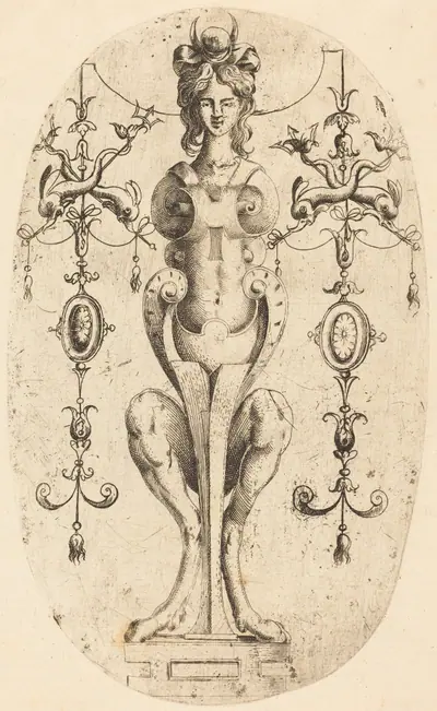 Sphinx Wearing a Crescent on Her Head