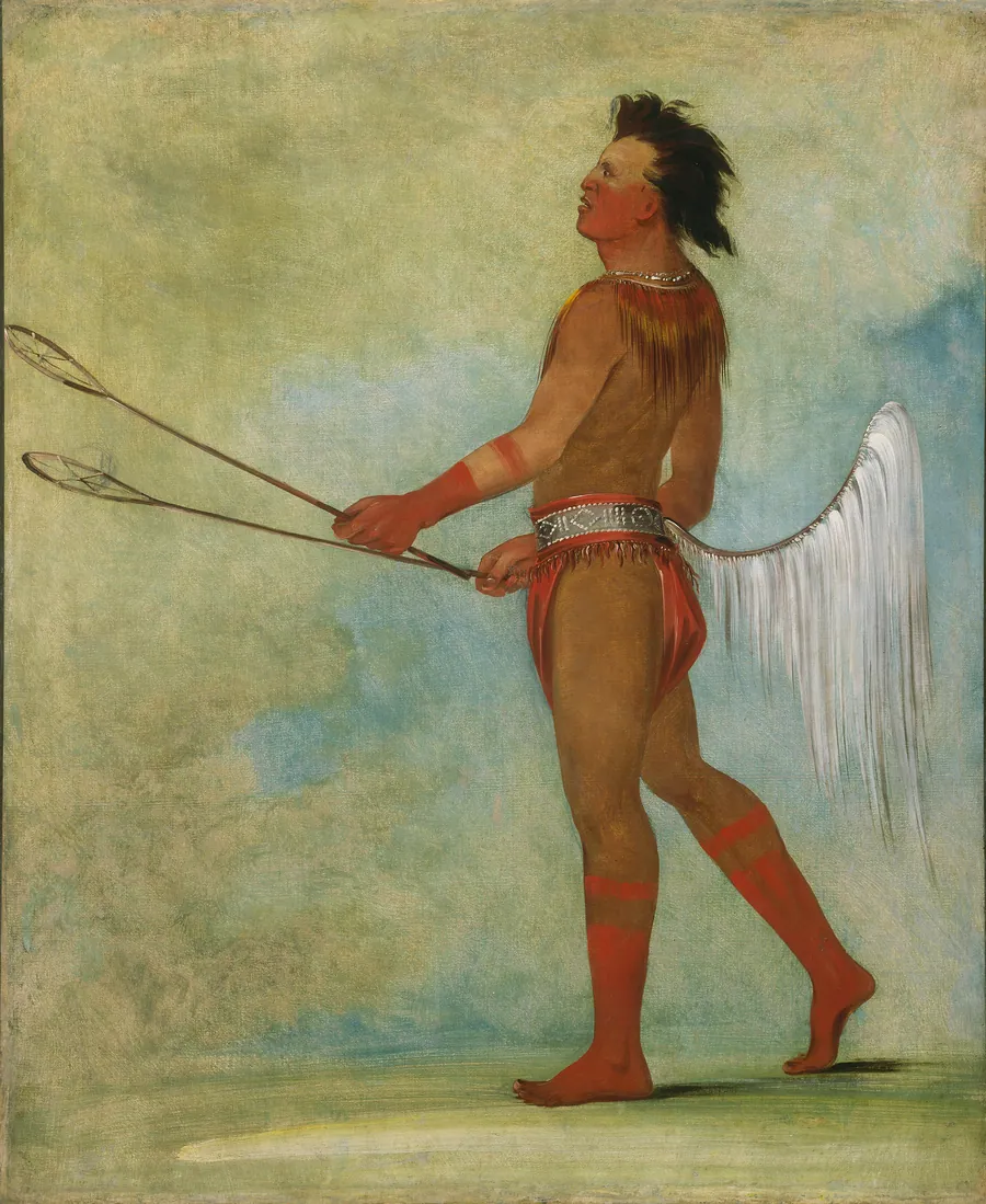 Tul-lock-chísh-ko, Drinks the Juice of the Stone, in Ball-player's Dress by George Catlin, born Wilkes-Barre, PA 1796-died Jersey City, NJ 1872