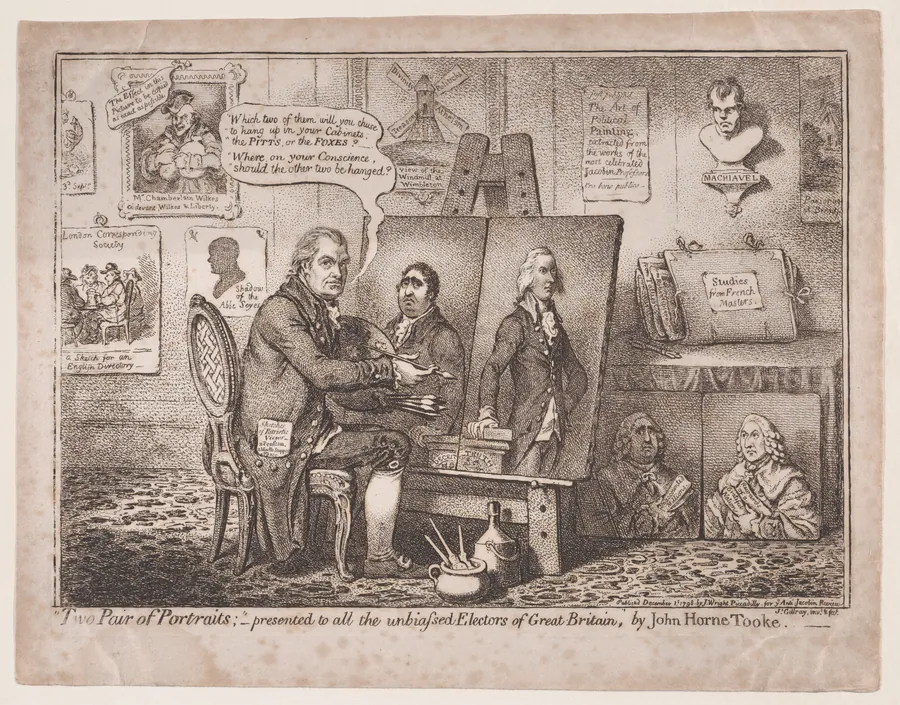 "Two Pair of Portraits" presented to all the unbiased Electors of Great Britain" by John Horne Tooke by James Gillray