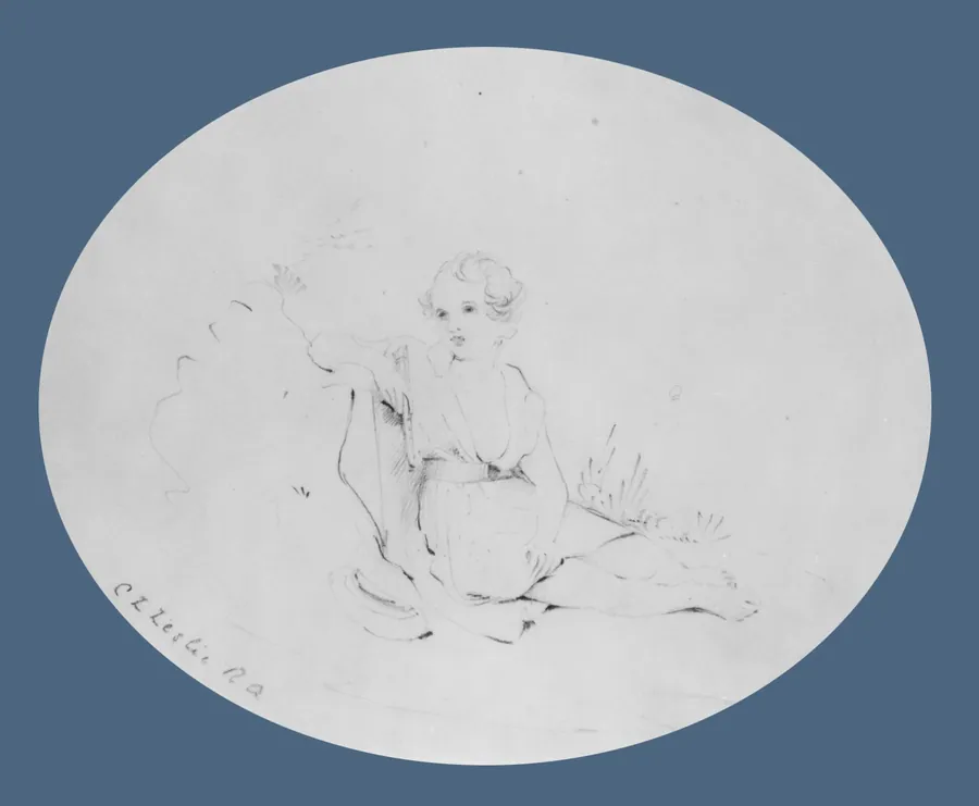 Child in a Landscape (from McGuire Scrapbook) by Charles Robert Leslie