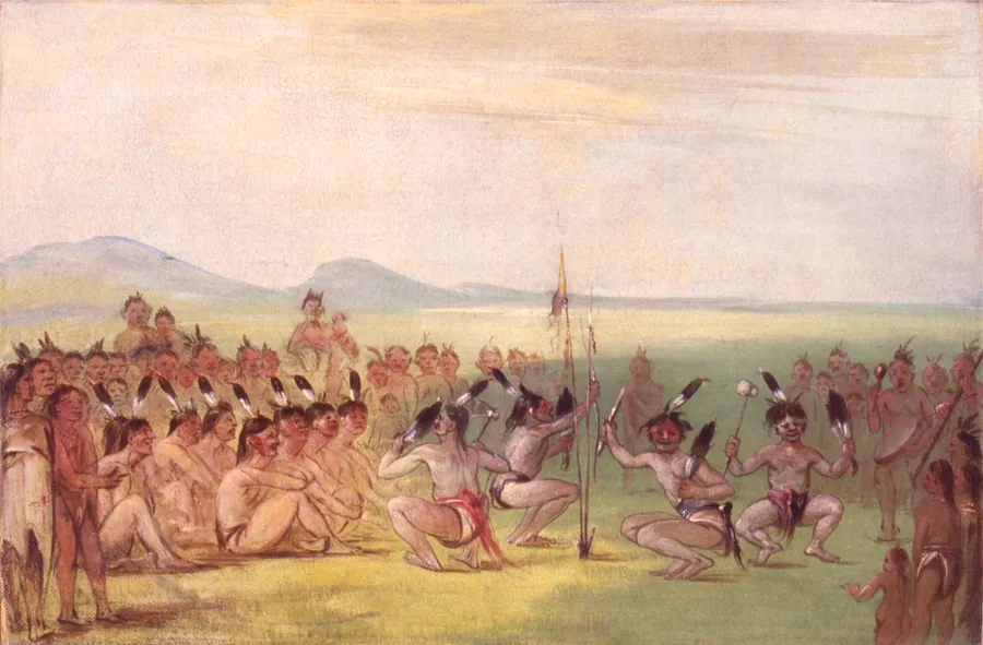 Eagle Dance, Choctaw by George Catlin, born Wilkes-Barre, PA 1796-died Jersey City, NJ 1872