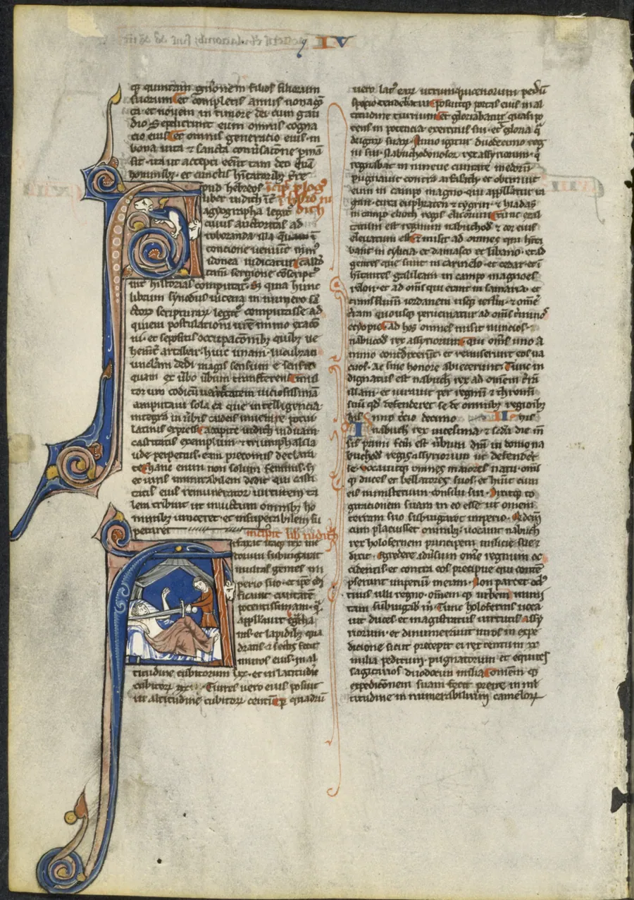 Leaf from a Latin Bible: Initial A and Initial A: Judith Beheading Holofernes by Leber Group
