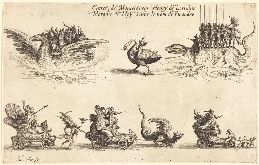 Entry of Monseigneur Henry de Lorraine, Marquis de Moy, under the Name of Pirandre by Jacques Callot