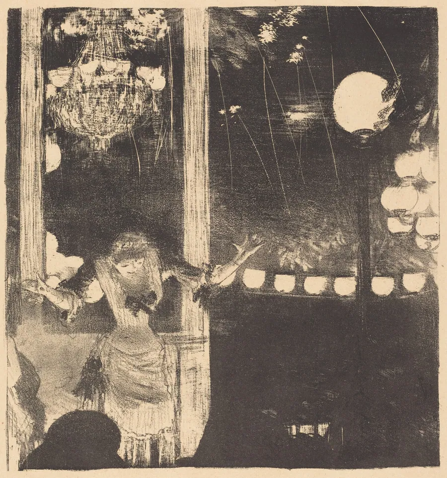 Mademoiselle Bécat at the Cafe des Ambassadeurs (Aux Ambassadeurs: Mlle Bécat) by Edgar Degas