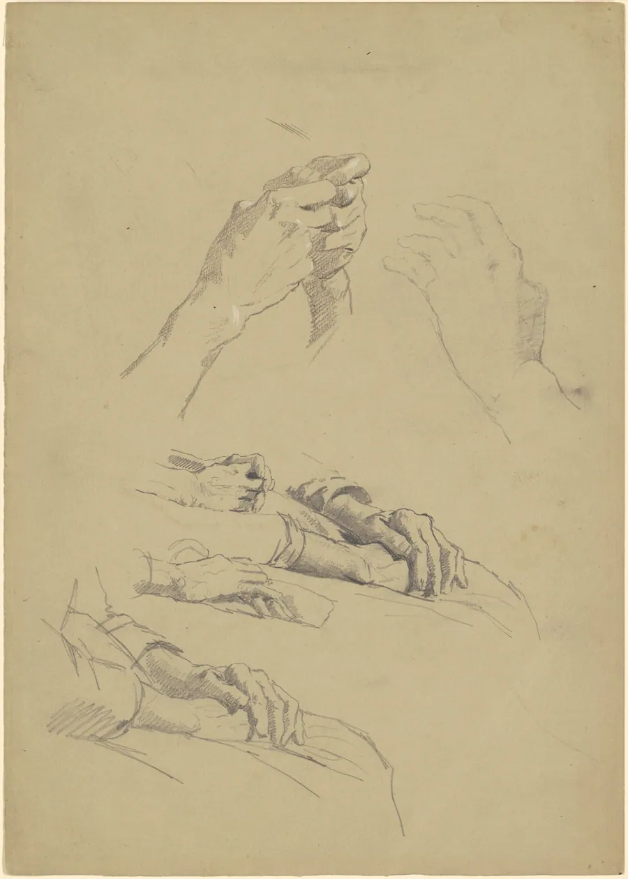Studies of Hands [recto] by Enoch Wood Perry, Jr.