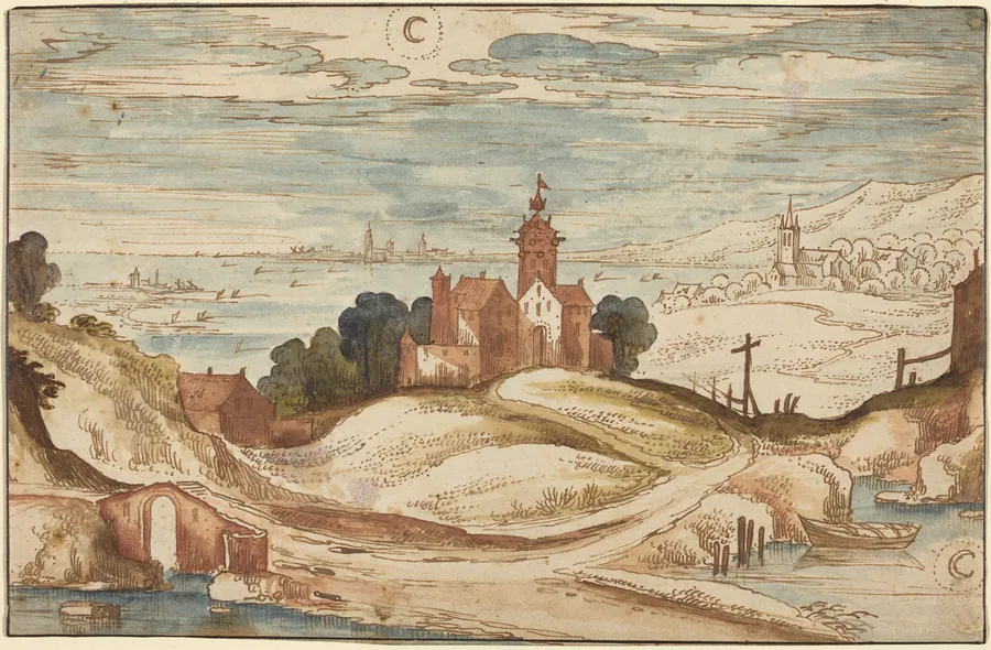 Landscape with Chateau on a Hill by Joos de Momper II