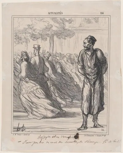 Deep thoughts of a grocer: One really mustn't speak badly of the sheep of Panurge... these here are getting sheared too, from 'News of the day,' published in "Le Charivari"