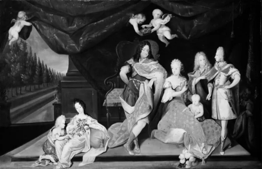 Kong Christian V med familie by Ubekendt