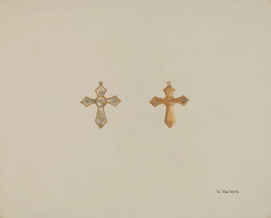 Cross-shaped Pin by Vera Van Voris