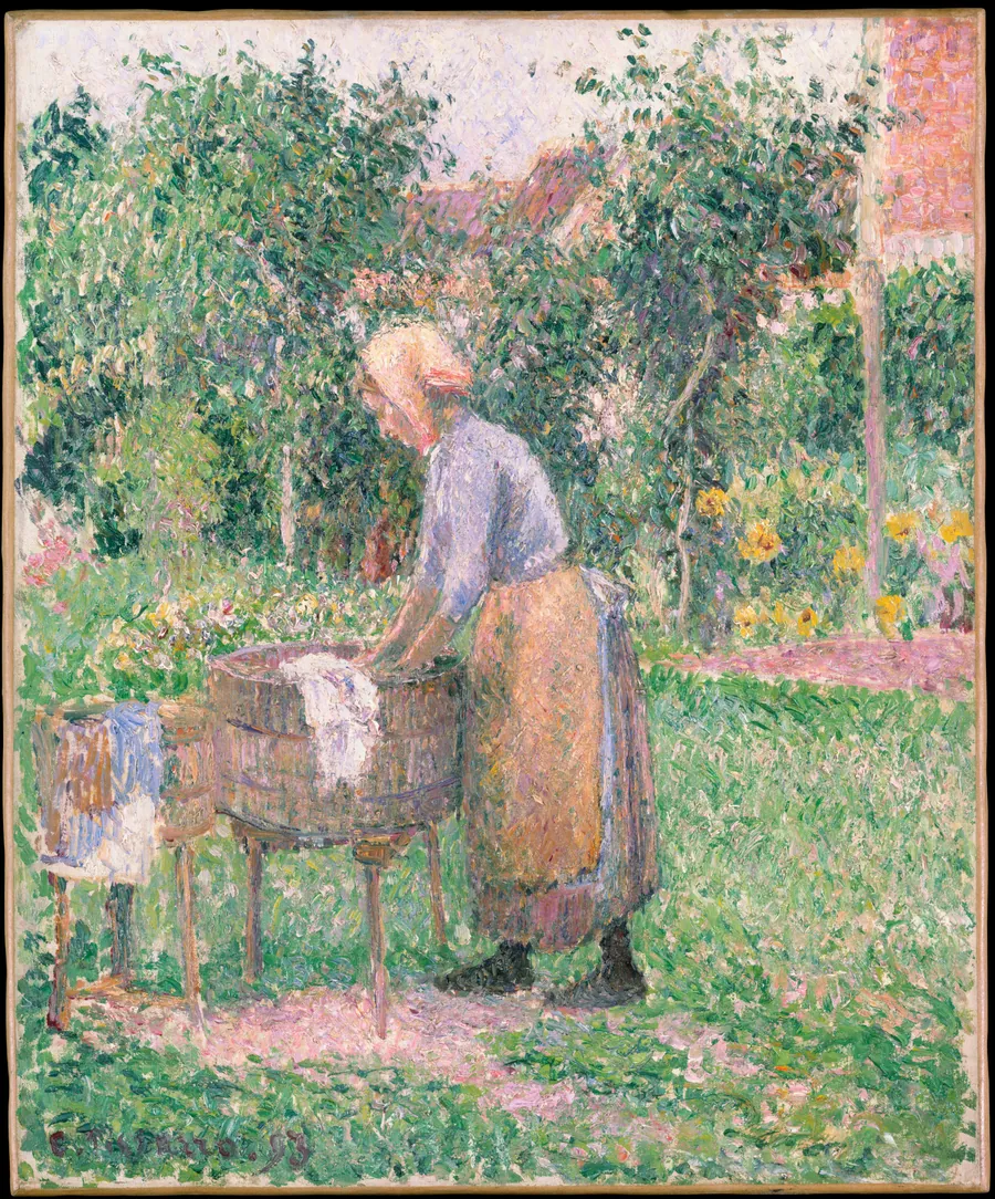 A Washerwoman at Eragny by Camille Pissarro