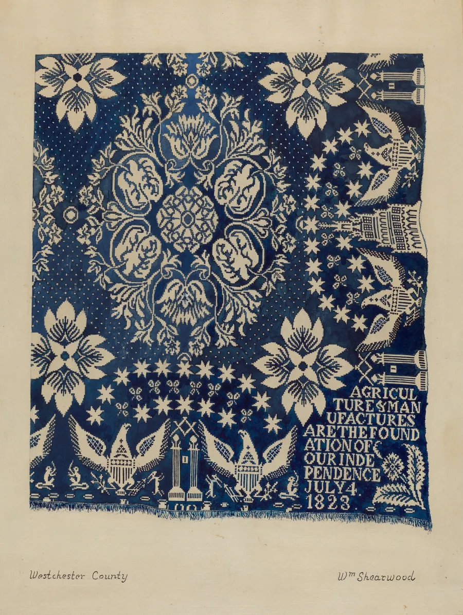 Woven Wool Coverlet by William P. Shearwood