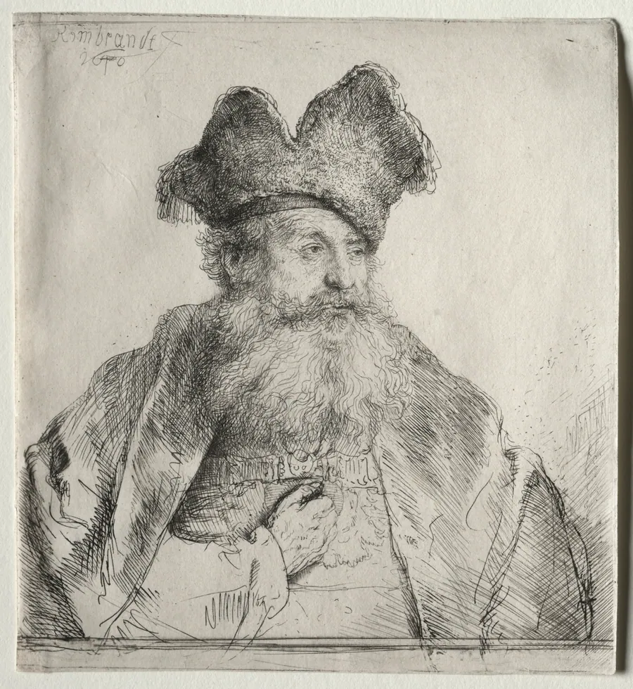 Old Man with a Divided Fur Cap by Rembrandt van Rijn