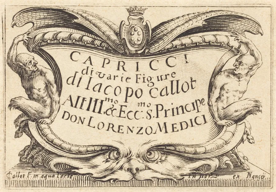 Title Page for "The Capricci" by Jacques Callot