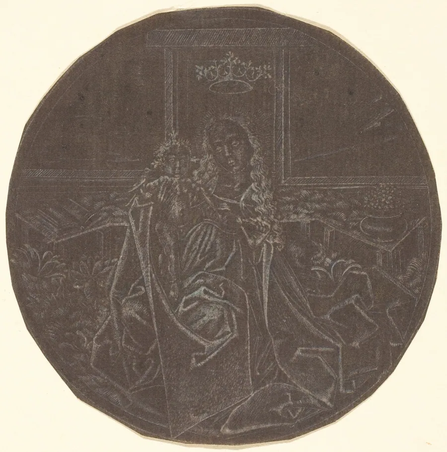 The Madonna and Child in a Garden by German 19th Century