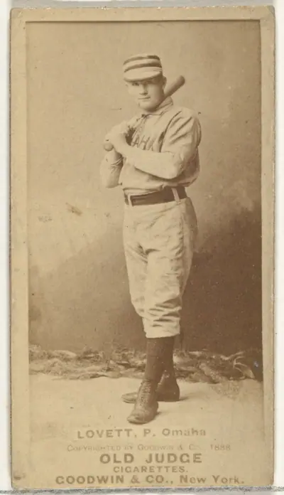 Thomas Joseph "Tom" Lovett, Pitcher, Omaha Omahogs/ Lambs, from the Old Judge series (N172) for Old Judge Cigarettes