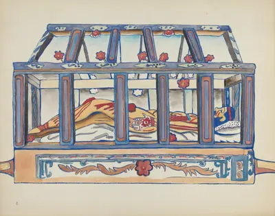 Plate 4: Christ in the Sepulchre: From Portfolio "Spanish Colonial Designs of New Mexico"