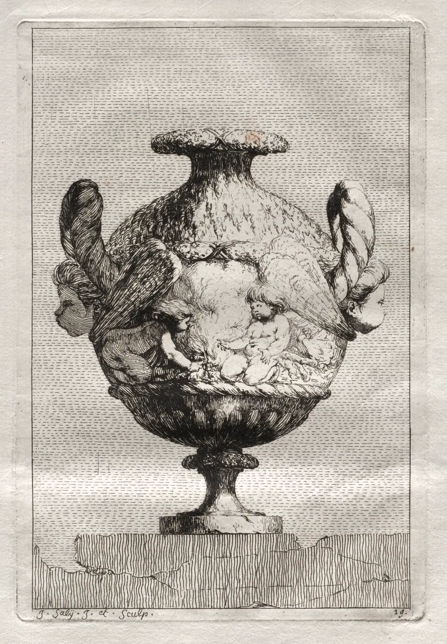 Suite of Vases:  Plate 19 by Jacques François Saly