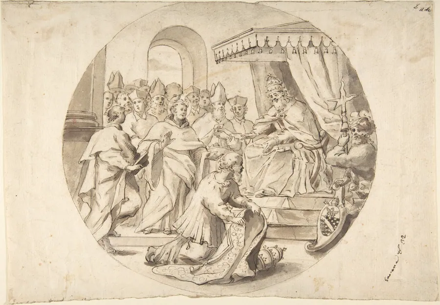 A Pope Recieving a Saint by Anonymous, German, 19th century