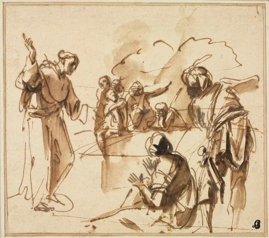 A Monk Preaching by Pier Francesco Mola