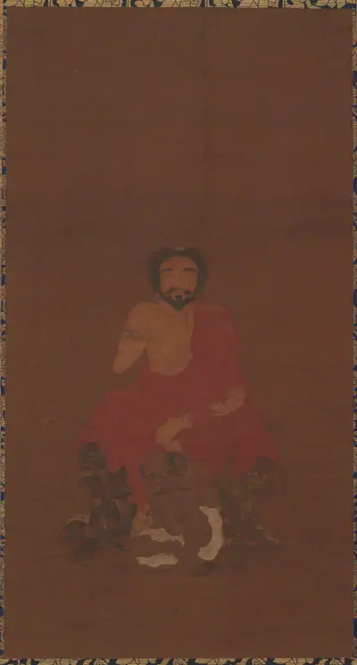 Sakyamuni seated upon three demon-like creatures
