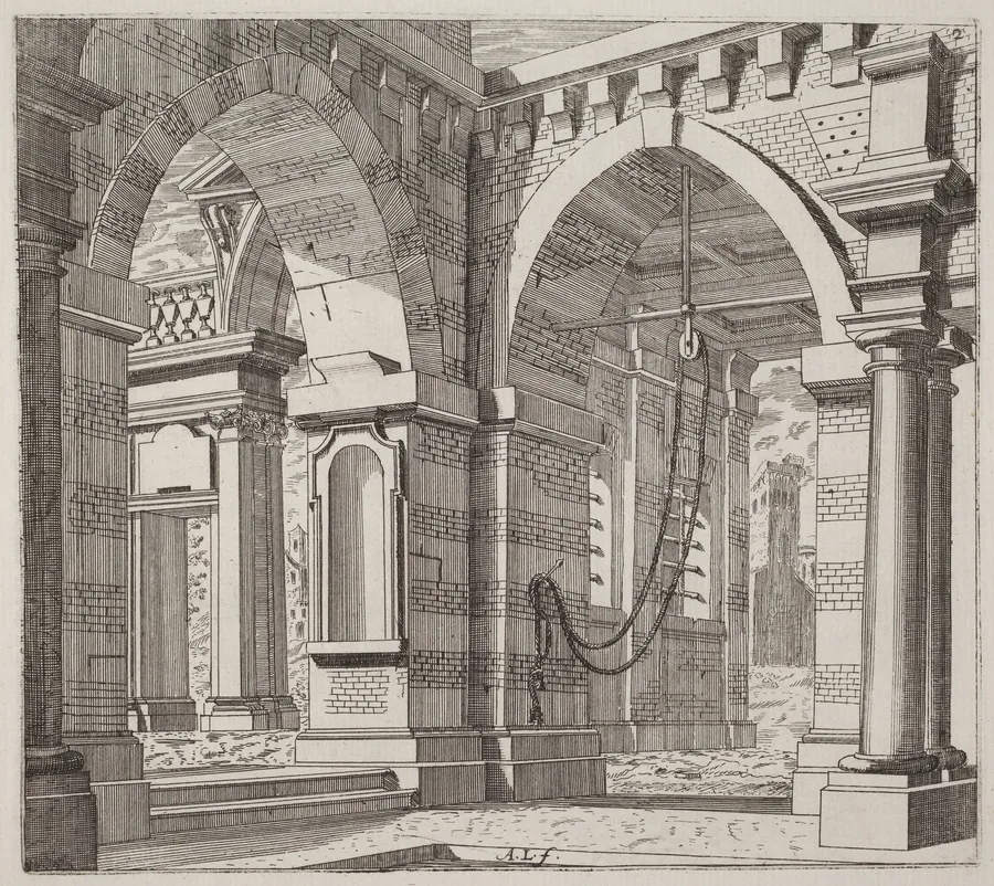 Architectural Fantasy with Arched Gateways by Giuseppe Antonio Landi
