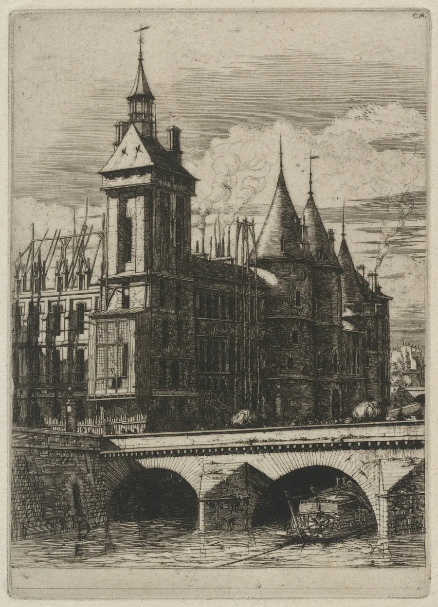 La Tour de l'Horloge, Paris (The Clock Tower, Paris) by Charles Meryon