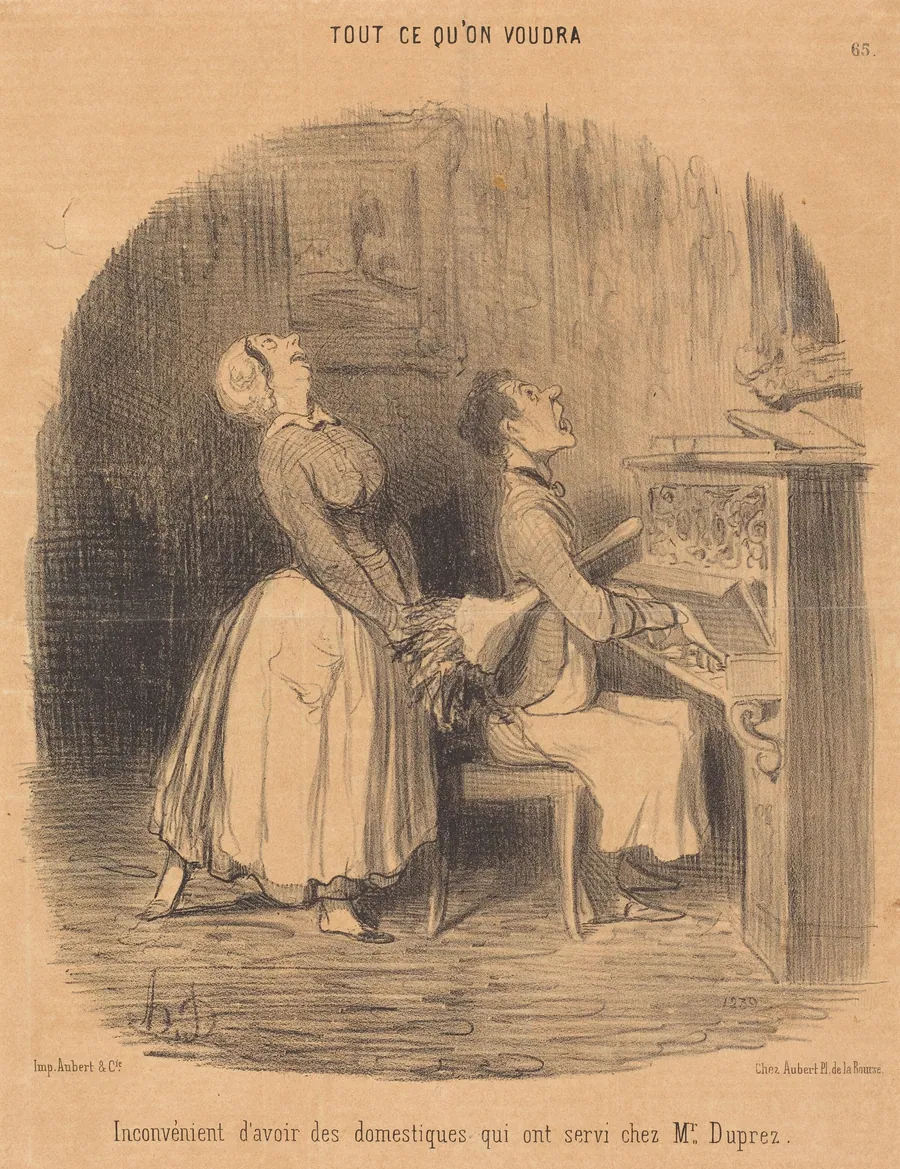 Inconvénient... des domestiques qui ont servi chez M. Duprez by Honoré Daumier