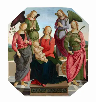 Madonna and Child with Two Angels, Saint Rose, and Saint Catherine of Alexandria