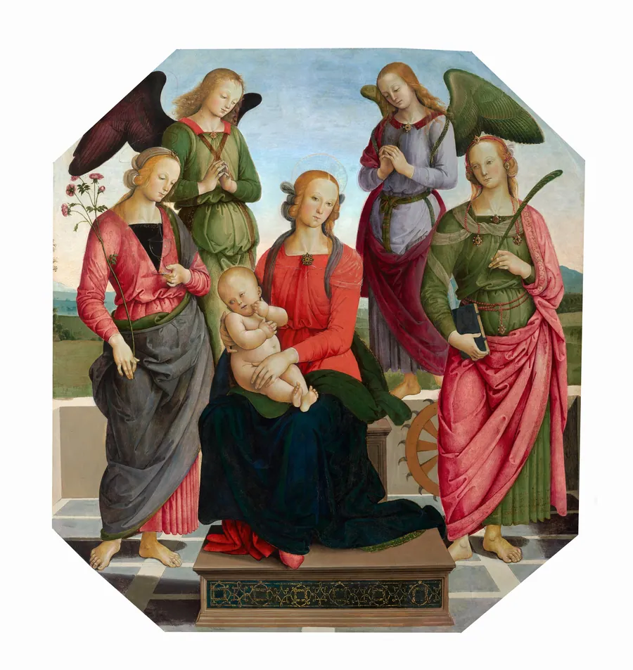 Madonna and Child with Two Angels, Saint Rose, and Saint Catherine of Alexandria by Anonymous Artist