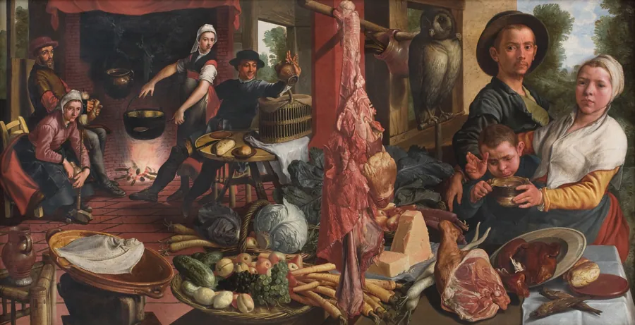 Det fede køkken. En allegori. ("Voluptas Carnis") by Pieter Aertsen