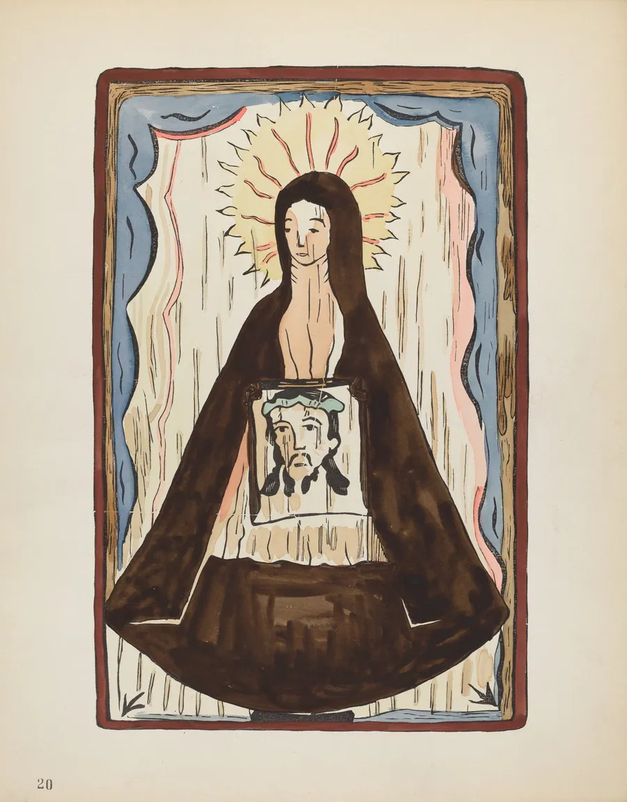 Plate 20: Saint Veronica: From Portfolio "Spanish Colonial Designs of New Mexico" by American 20th Century