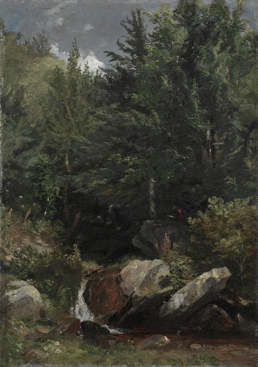 Trees and a Stream on a Hillside by Jasper F. Cropsey