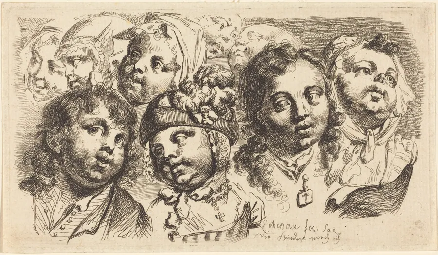 Nine Children's Heads by Johann Eleazar Schenau